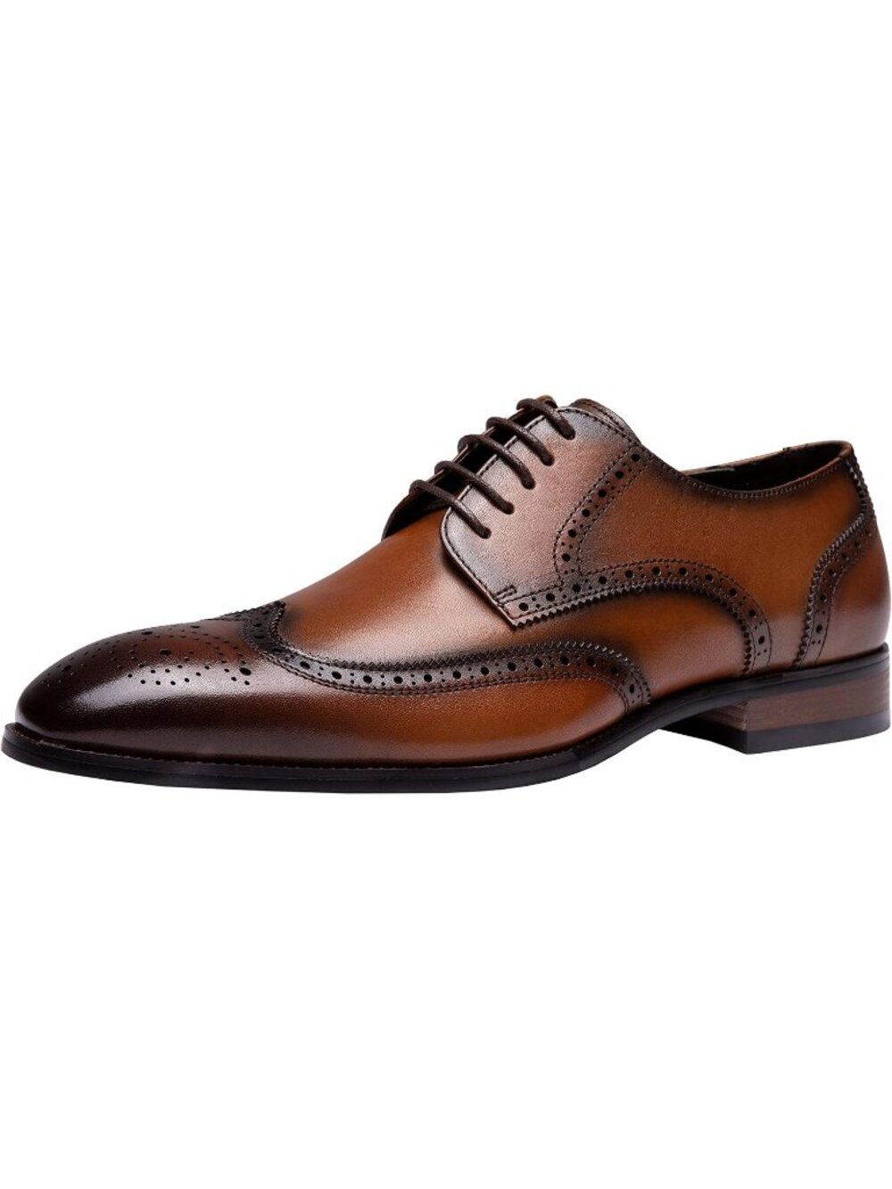 Men's Yellow Brown Leather Retro Plain Formal Dress Oxford Derby Causal Shoes